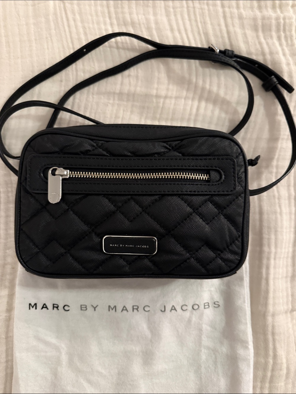 Marc By Marc Jacobs Black Quilted Nylon Crossbody Camera Bag